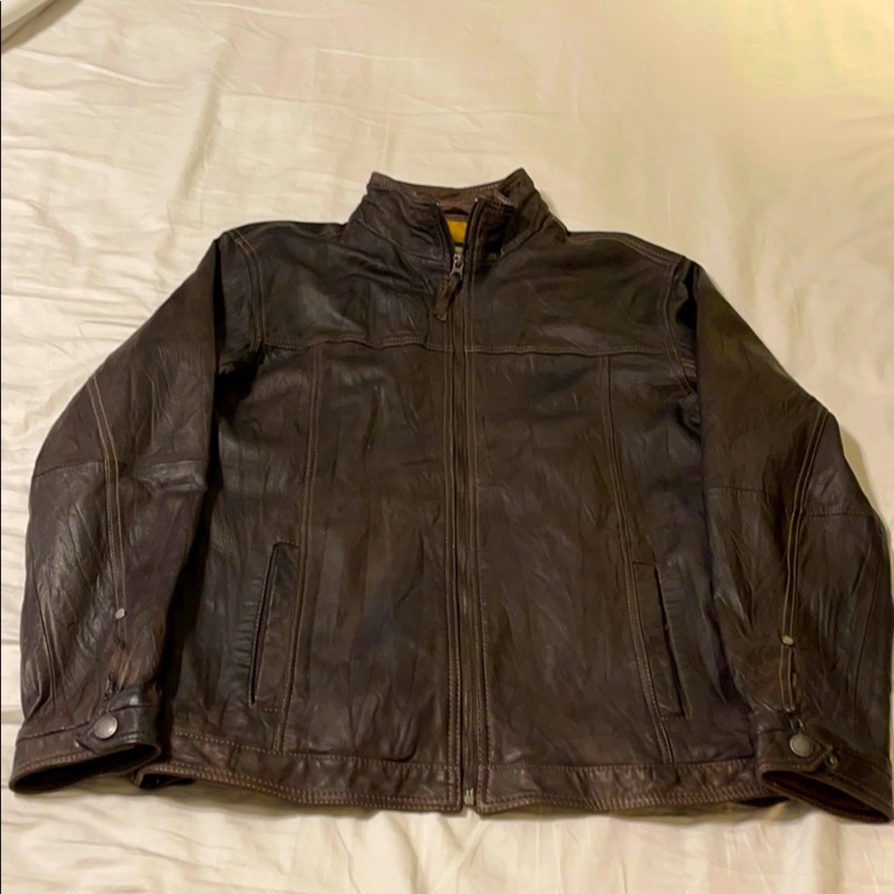 Tommy Bahama brown leather jacket
